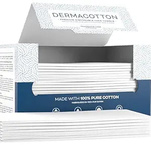 100% Pure Cotton Disposable Face Towels - 80 Count Face Cloths