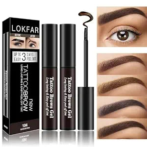 2 Pcs Peel Off Tattoo Eyebrow Gel Set (Dark Brown)