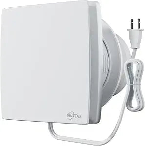 4 Inch Wall Mount Bathroom Exhaust Fan, 56 CFM Plug in Wall Exhaust Fan, Quiet Bathroom Window Fan with Backdraft Damper for Kitchen, Garage, Office, Grow Tent, 12W, pearl white