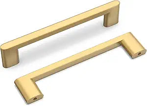 homdiy 25 Pack Matte Gold Cabinet Pulls 5 inch Hole Center Brushed Brass Kitchen Drawer Handles for Dresser Cupboard Living Room