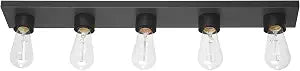 Globe Electric 5-Light Vanity Light, Matte Black, Modern Glam, Bathroom Fixture, Horizontal Vertical Mount, 52088