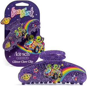 Lisa Frank x Kitsch Glitter Hair Clip for Women - Zoomer and Zorbit, 1pc