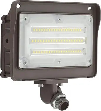 DAKASON 50W LED Flood Light Outdoor, Dusk-to-Dawn Photocell 180 Adjustable Knuckle, 6500LM 5000K Replaces 150-200W HPS/MH, IP65 Waterproof Outdoor Security Lighting Fixture, 100-277Vac, ETL Listed