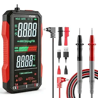 USB Rechargeable Digital Multimeter Smart Automatico True Rms Professional USB Power Multi Testers Continuity Pocket Oscilloscope with Capacitor Voltmeter Megohmmeter Electrical Tools for Electrician