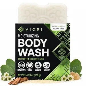 Viori Moisturizing Body Wash Bar Soap - Rice Water, Hidden Waterfall