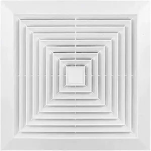 12x12 Bathroom Exhaust Fan Cover with Springs, Replacement Vent Cover for Wall-Mounted Exhaust Fan, Plastic Ventilation Hood and Ceiling Air Diffuser Square (31Wx31L(cm) -white