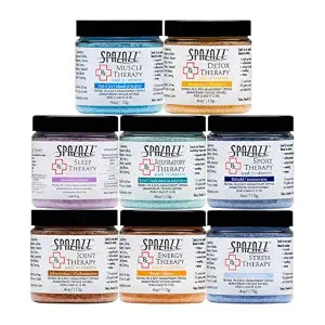 Spazazz RX Therapy Aromatherapy Hot Tub & Spa Salt Crystal 4oz Sampler Pack