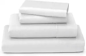 100% Cotton Queen 4 Piece Sheet Set 15" Deep, White