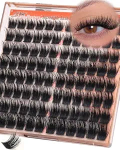 Volume Lash Clusters Spikes Wispy Cluster Eyelash Extensions Spiky Manga Eyelashes 12-20mm Long Foxy Cat Eye Lashes DIY Fairy Anime Individual Lash Extension Natural Fluffy Incredible Lash Payoff