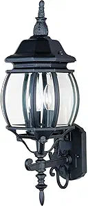 Maxim Lighting Crown Hill 3-Light Outdoor Wall Lantern | Black Finish | Clear Glass Shade | Traditional Porch Patio Lantern | 1033BK