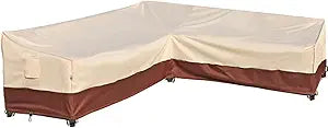 Patio Outdoor Sectional Cover-L-Shaped Patio Furniture Covers Waterproof Rip-Stop Anti-UV 600D Heavy Duty Outdoor Couch with 3 Air Vent Sofa Cover,Right 104''L (83''L) 32''D 31''H