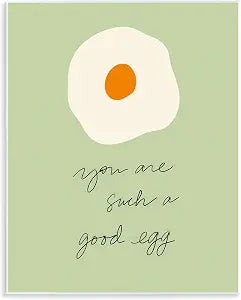 Whimsical Egg Quote Kitchen, 11 x 14 Inch Mounted Print on Wall Plaque