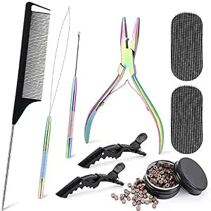 NEWISHTOOL Hair Extension Tool Kit, Micro Links Beading Pliers Hair Styling