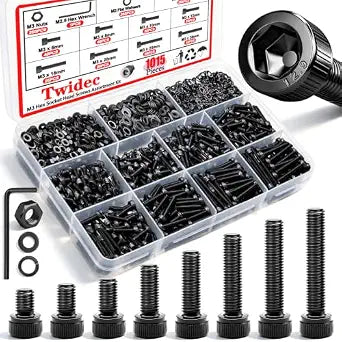 Twidec/1015PCS M3 Screws Assortment Kit,Hex Socket Cap Head Screws