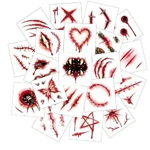 Bluradio Halloween Temporary Tattoos, Fake Scars, Wounds & Scratches