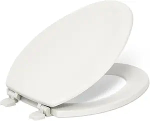 Kohler K-4647-47 Stonewood Molded-Wood with Color-Matched Plastic Hinges Elongated Toilet Seat, Almond