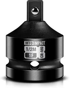 MTO 1" Female to 1/2" Male Impact Socket Adapter, 1-Inch Impact Socket Reducer, Chrome Molybdenum Alloy Steel, for Impact Wrench & Ratchet Use