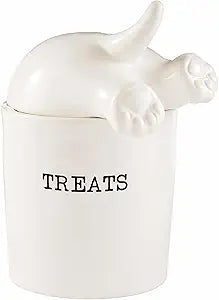 Dog Tail Treat Canister - Ceramic Dog Treat Jar | Store Your Dog Treats