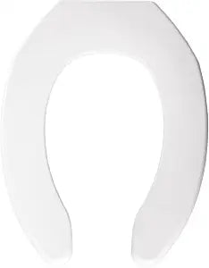 BEMIS 1055SSC Commercial Open Front Plastic Toilet Seat, Heavy Duty Industrial No Slam Seat, Elongated, White