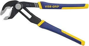 IRWIN VISE-GRIP Tools GrooveLock Pliers, V Jaw, 6-inch (4935351), Black, Blue Yellow, Silver, 6"