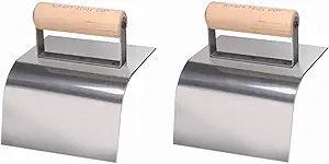 Kraft Tool Co. CF193 6 in. x 5 in. Curb Tool with 2 in. Radius and Wood Handle, 2-Pack