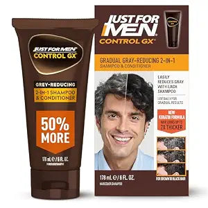 Just for Men Control GX 2-in-1 Shampoo & Conditioner, 6 Fl Oz (1 Pack)