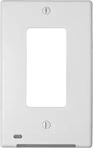 AMERELLE Universal LumiCover Wallplate with Built-In Night Light, White, Dcor - Easy DIY Installation, Convenient Low-Profile Design, for GFCI Outlets and Dcor Outlets & Switches