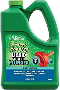 Green Gobbler Liquid Toilet Plunger | Clog Remover | Safe for Toilets and Septic | No Plunger Needed | 5 Uses