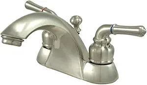 Kingston Brass KB2628 Naples 4-Inch Centerset Lavatory Faucet, Brushed Nickel