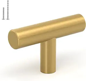 LONTAN 12 Pack Gold Cabinet Knobs, Brushed Brass Dresser Knobs, 2 Inch