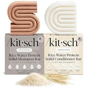 Kitsch Rice Water Solid Shampoo and Conditioner Set for Hair Growth – 2 pcs