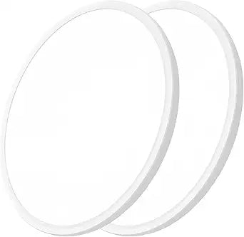 2 Pack 24 Inch Large LED Flush Mount Ceiling Light, 50W,5480LM, 3000K/4000K/6000K CCT Selectable,Black Round Flat Panel Low Profile Ceiling Light Fixtures for Hallway, Kitchen, Bedroom, Laundry Room