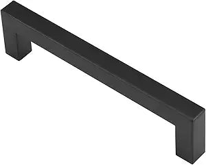 Colester Direct Square Cabinet Drawer Pull Handle, Flat Black, Stainless Steel Modern Hardware (25, 5.5" Length (5" Hole Center))