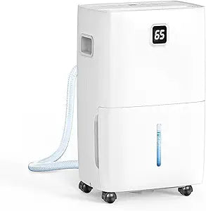 80 Pint Dehumidifier - Up to 5,000 Sq Ft, for Basement, Bedroom, Bathroom, Living Room, Home, Garage | 3 Fan Speeds, Smart Humidity Control, Auto Drain, Easy Move Wheels