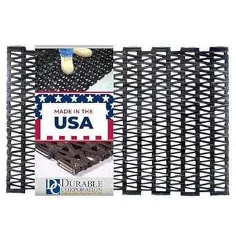 Durable Corporation-108H2436 Durite Recycled Tire-Link Outdoor Entrance Mat, Herringbone Weave, 24" x 36", Black