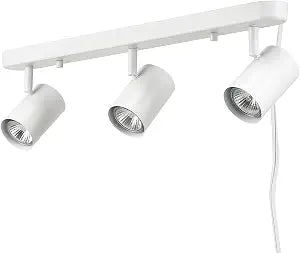 Globe Electric 60024 3-Light Plug-in Track Lighting, Adjustable Heads, Matte White Finish, 22-inch, 15-Foot Cord with in-Line Switch, Compatible with GU10 Base Bulbs (Sold Separately)