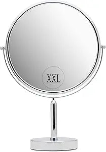 XXLarge Oversized 3X Weak Magnifying Mirror with Stand for Desk, Table, Retail Store Countertop, and Makeup Vanity - Double Sided 3X/1X Magnification - 17" Tall and 11" Wide