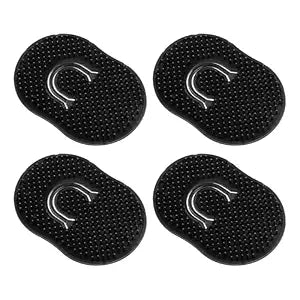 Pocket Palm Combs, Massager Hair Brush Comb Palm Combs for Men Beard Brush, Black pocket brush (4 Pcs Finger Type)