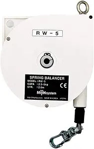 Tigon RW-5 Retractable Spring/Tool Balancer, (Load Capacity: 2.5-5.0 kg/5.5-11 lbs) Steel Cable, Tool Hanger & Fixture Holder