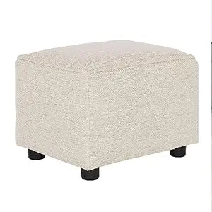 Evolur Holland Upholstered Ottoman in Thunder, Foot Rest Stool for Nursing Moms, Tool-Free Assembly, Made for Every Dcor