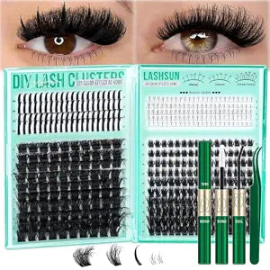 Lash Clusters Kit, DIY Salon Effect Spike Bottom Eyelashes Kit