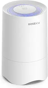 ROSEKM Small Air Purifier for Bedroom & Desk, 50 Sq Ft, H13 HEPA, White