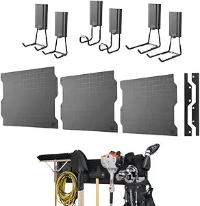 Gator Magnetics Wall Storage & Organization Kit  Includes (3) 16.75" x 12" Steel Wall Panels, (6) 25 lb Magnetic Hooks (2 Open 2.5", 2 Closed 2.5", 2 Open 4"), and Edge Caps  Garage & Home Organizer