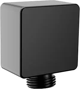 Moen A721BL Cia ModernSquare Drop Ell Handheld Shower Wall Connector, Matte Black