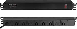 8 Outlet Rack Mount PDU Power Strip, 15A, 125V, 1875W