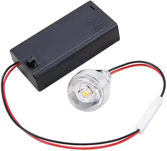 ZORZA 1Pcs Miniature LED Lights Battery Holder with On/Off Switch Flexible 10cm Wire for Fairy Garden & DIY Lighting Projects(Warm White Light)