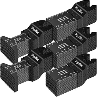 100Pcs Oscillating Saw Blades, Quick Release Multi Tool Blades Kits Universal Oscillating Tool Blades Wood Plastic Multitool Blades Compatible with Dewalt, Ryobi, Makita, Bosch, Craftsman