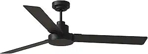 Monte Carlo Fans-Jovie-3 Blade Ceiling Fan in Modern Style-15.4 Inch Tall and 52 Inch Wide-Midnight Black Finish