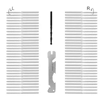 60 Pack Cable Railing Hardware Kit, T316 Stainless Steel Left & Right Hand Swage Lag Screws for 1/8" Stair & Deck Railing, Marine Grade DIY Wood Post Hardware with Tool & Drill Bit