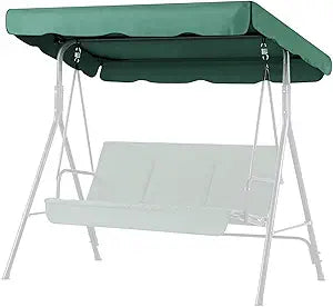 Flexzion Replacement Canopy for Outdoor Swing - 75" x 52" / 1.90m x 1.32m 2 Seat Bench Glider Swings Shade Fabric UV Weather Waterproof for Outdoor Garden Patio Yard Park Porch Seat Furniture, Green